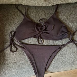 Brown String Bikini Set
